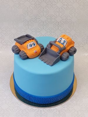 Dömper és rakodógép torta