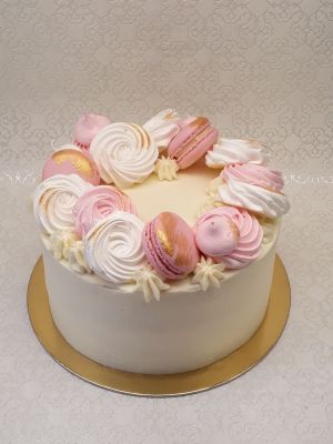 Habcsókos macaron torta