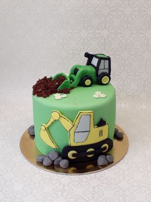 Munkagép kedvelő torta gyerekeknek