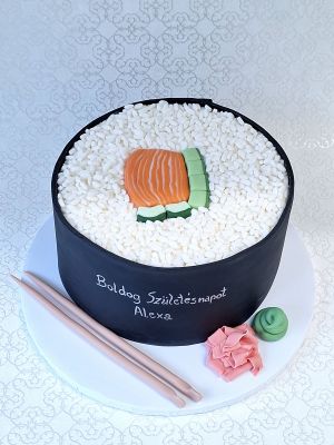 Sushi tekercs torta