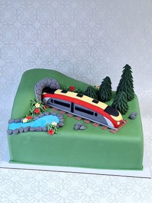 Vonatos táj torta