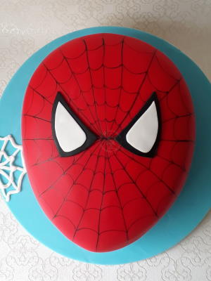 Pókember arc torta